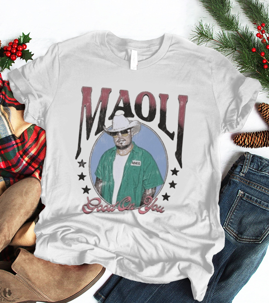 Maoli Good On You Cowboy Hat And Green Jacket Stars T-Shirt