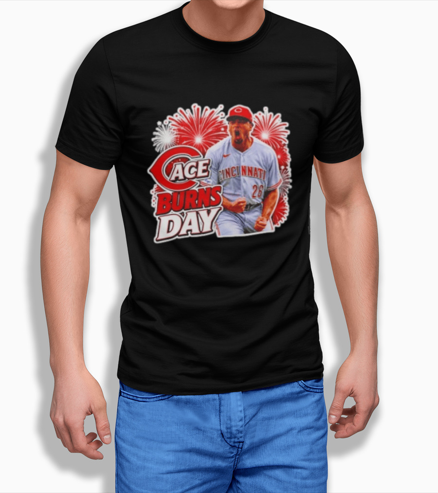 Ace Burns Day Cincinnati Reds 26 MLB Baseball Fireworks Celebration T-Shirt