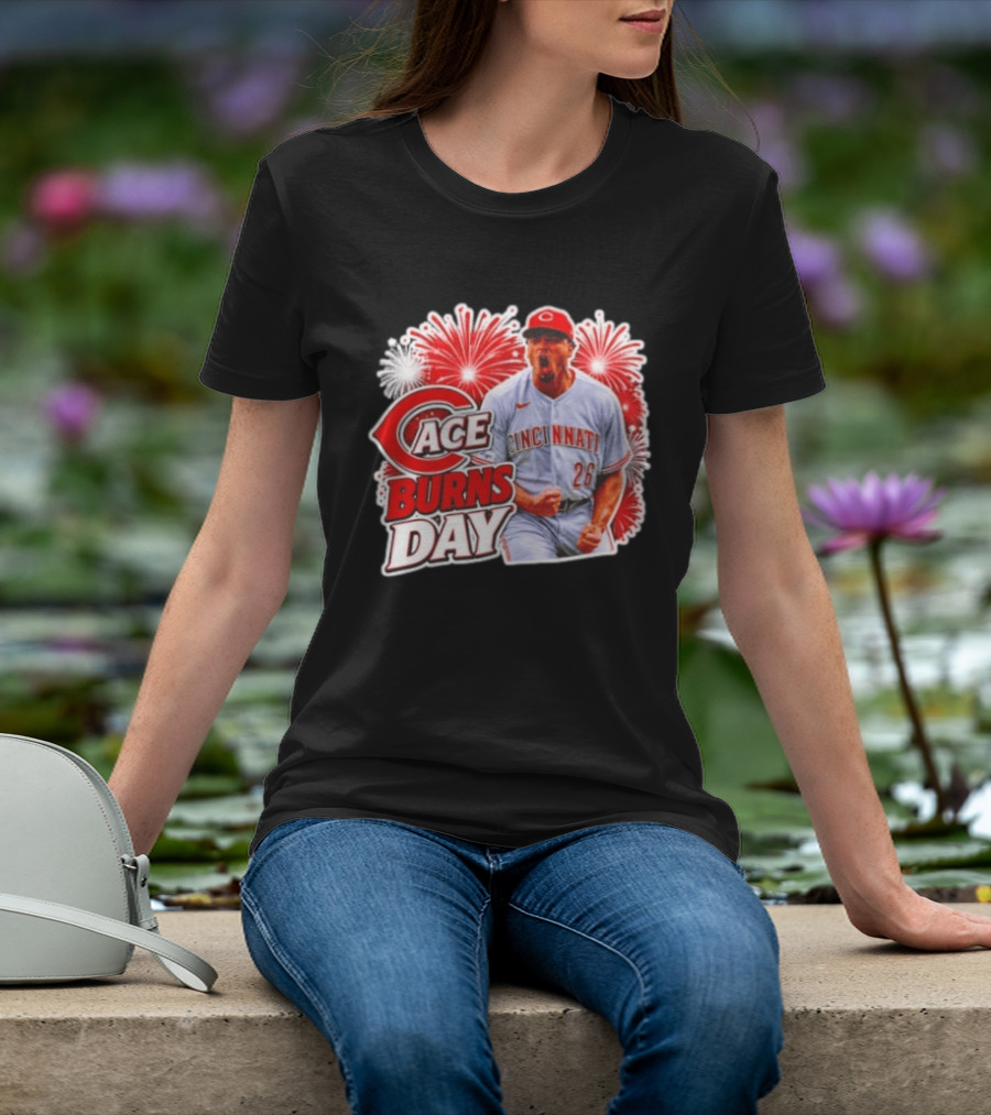 Ace Burns Day Cincinnati Reds 26 MLB Baseball Fireworks Celebration T-Shirt