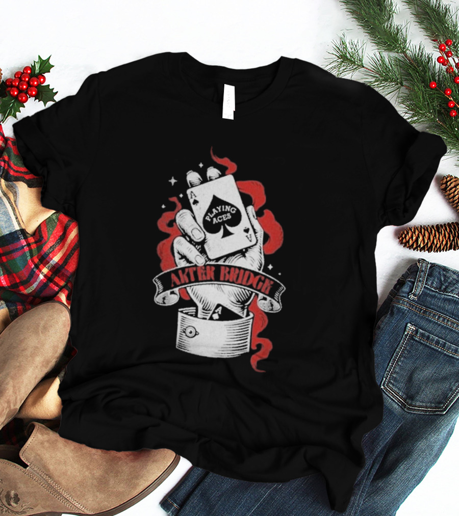 Alter Bridge Playing Aces Hand Holding Cards T-Shirt