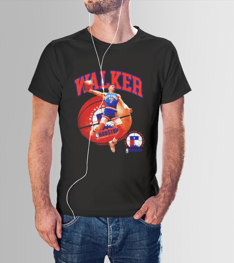 Walker New York Knicks 2006 NBA All Star Houston Weekend February 7 Basketball Jump T-Shirt