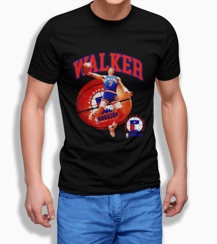 Walker New York Knicks 2006 NBA All Star Houston Weekend February 7 Basketball Jump T-Shirt