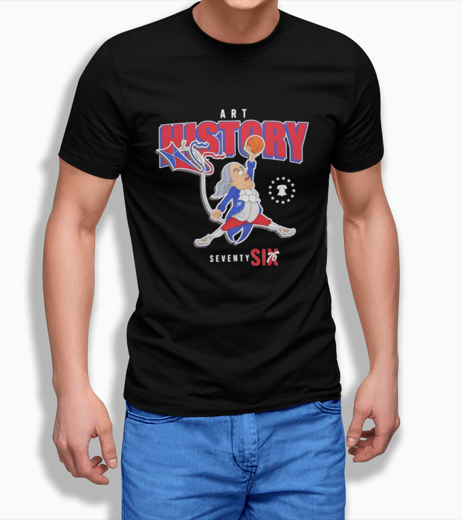 Ben Frankjumpman Art History Seventy Sixers T-Shirt