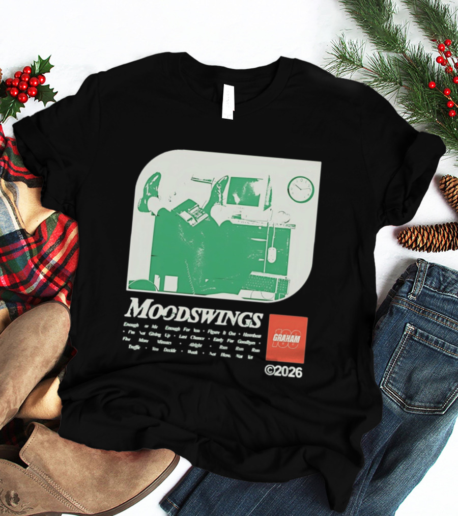 MOODSWINGS Graham 2023 Man Resting Legs On Desk Computer T-Shirt