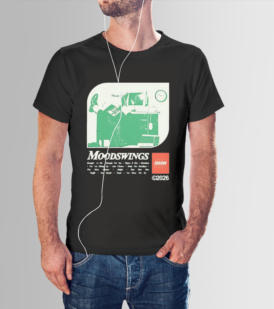 MOODSWINGS Graham 2023 Man Resting Legs On Desk Computer T-Shirt