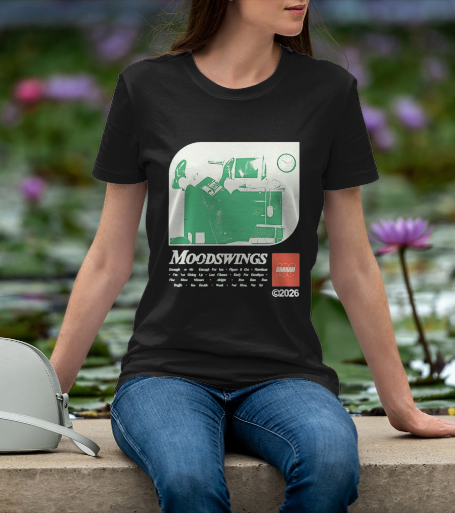 MOODSWINGS Graham 2023 Man Resting Legs On Desk Computer T-Shirt