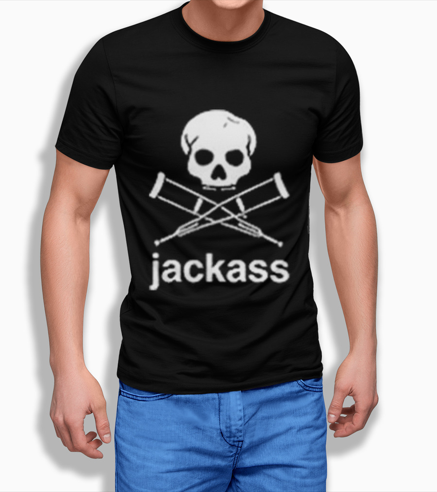 Jackass Skull Crutches Logo Ryan Dunn Toy Car Butt X Ray T-Shirt