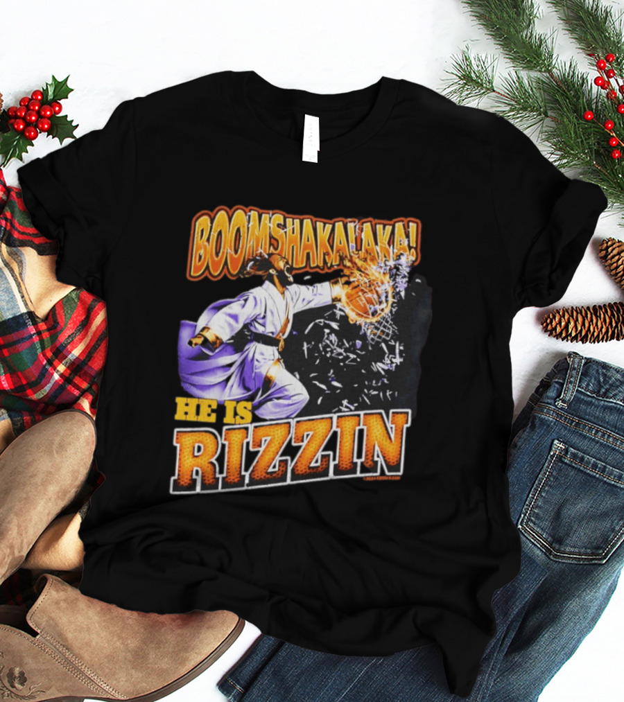 Boomshakalaka He Is Rizzin Jesus Easter Basketball Dunk T-Shirt