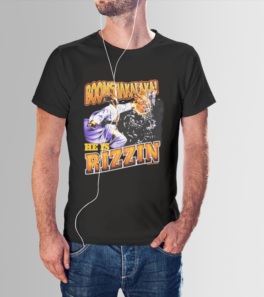 Boomshakalaka He Is Rizzin Jesus Easter Basketball Dunk T-Shirt