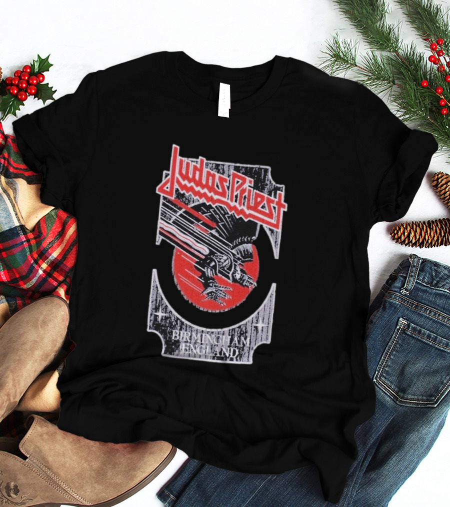 Judas Priest Birmingham England Silver Red Vengeance T-Shirt