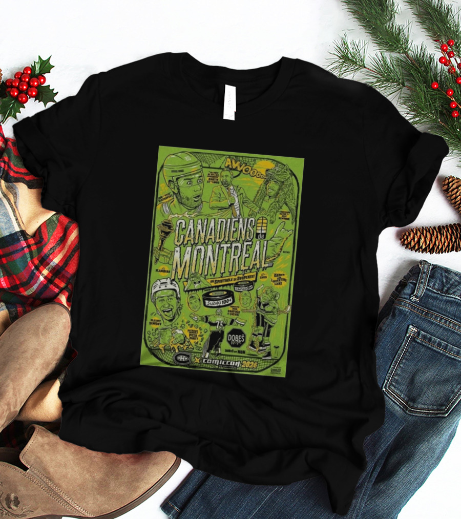 Canadiens De Montreal Comiccon 2026 Suzuki Martel St Louis Flanagan Dubeau Klingtent Laviolette Dobes 75 T-Shirt