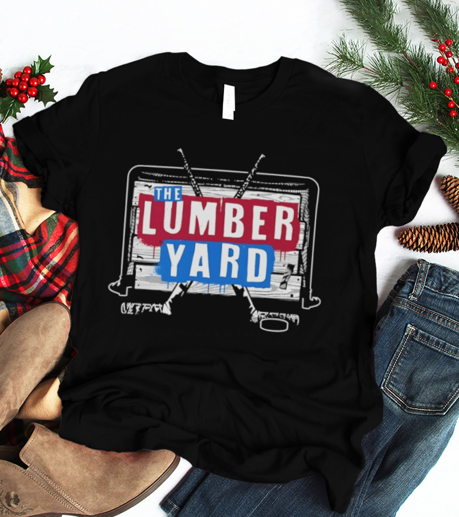 The Lumber Yard DNVR Hockey Sports Logo Hockey Rink Sticks T-Shirt