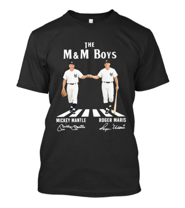 The M&M Boys Mickey Mantle Roger Maris New York Yankees Abbey Road Signatures T-Shirt