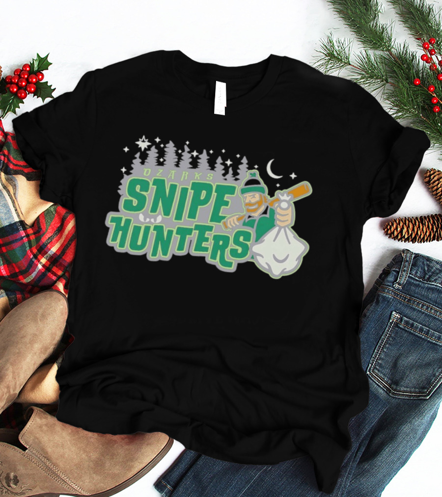 Ozarks Snipe Hunters Forest Adventure Moon And Snowflakes T-Shirt