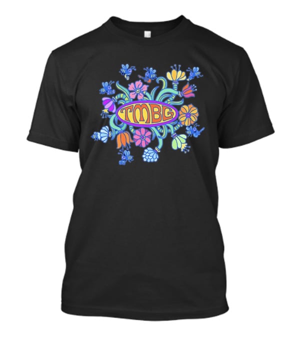 TMBG They Might Be Giants Band Floral Bees Flowers Oval T-Shirt