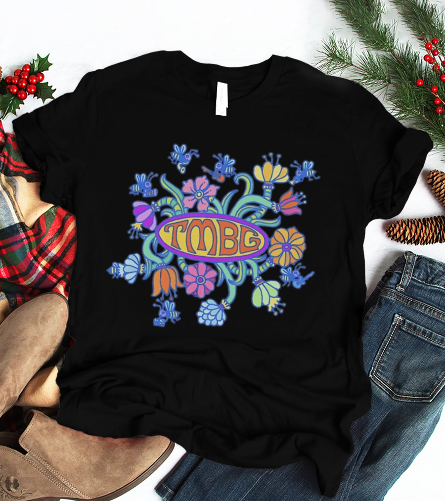 TMBG They Might Be Giants Band Floral Bees Flowers Oval T-Shirt