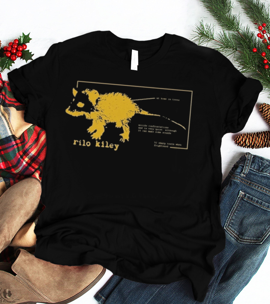 Rilo Kiley Possum Schematic Diagram With Bold Yellow Color T-Shirt