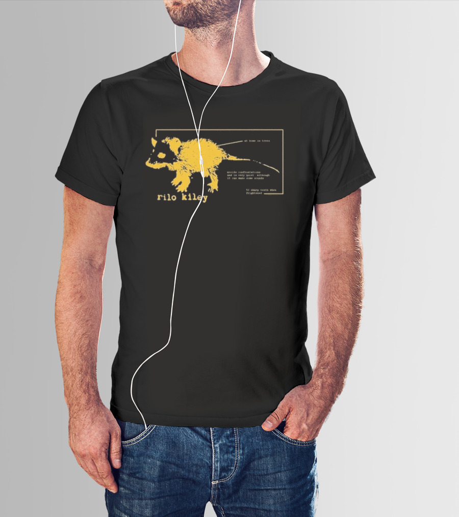 Rilo Kiley Possum Schematic Diagram With Bold Yellow Color T-Shirt