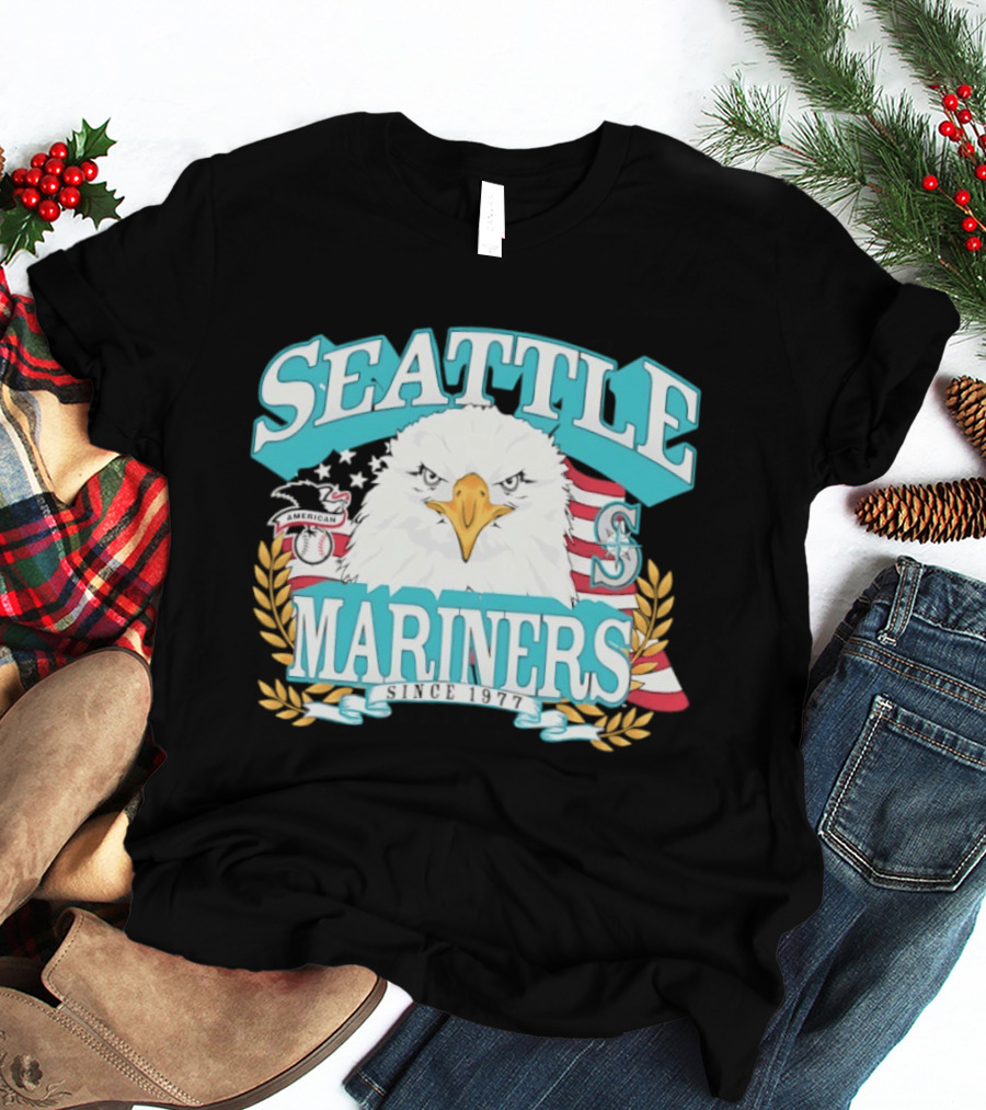 Seattle Mariners American League Eagle Emblem 1977 Heritage T-Shirt