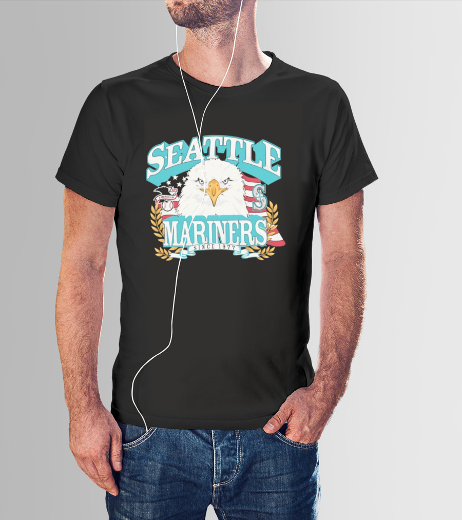 Seattle Mariners American League Eagle Emblem 1977 Heritage T-Shirt