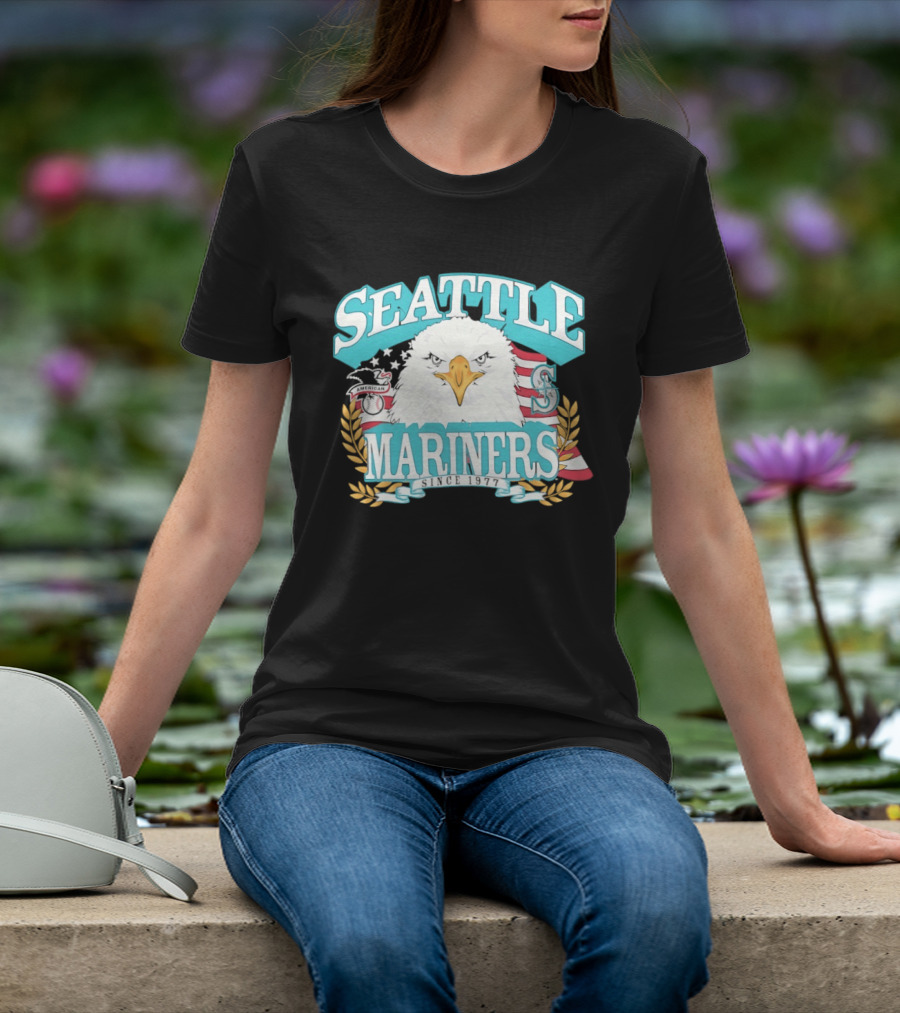 Seattle Mariners American League Eagle Emblem 1977 Heritage T-Shirt