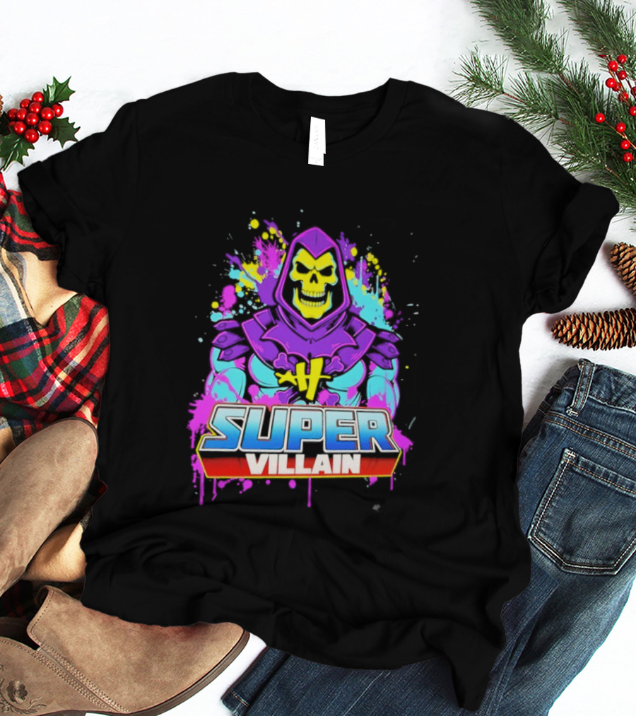 Skeletor Super Villain Masters Of The Universe Colorful Paint Splatter T-Shirt