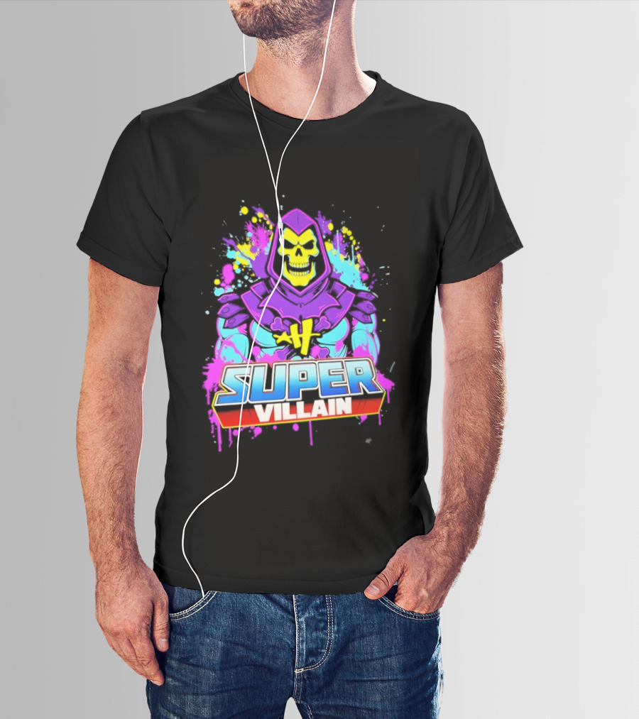 Skeletor Super Villain Masters Of The Universe Colorful Paint Splatter T-Shirt