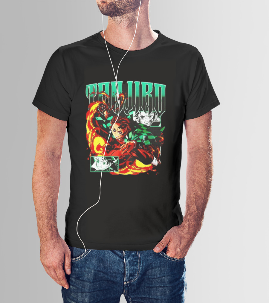 Tanjiro Kamado Flames Demon Slayer Anime Kimetsu No Yaiba T-Shirt