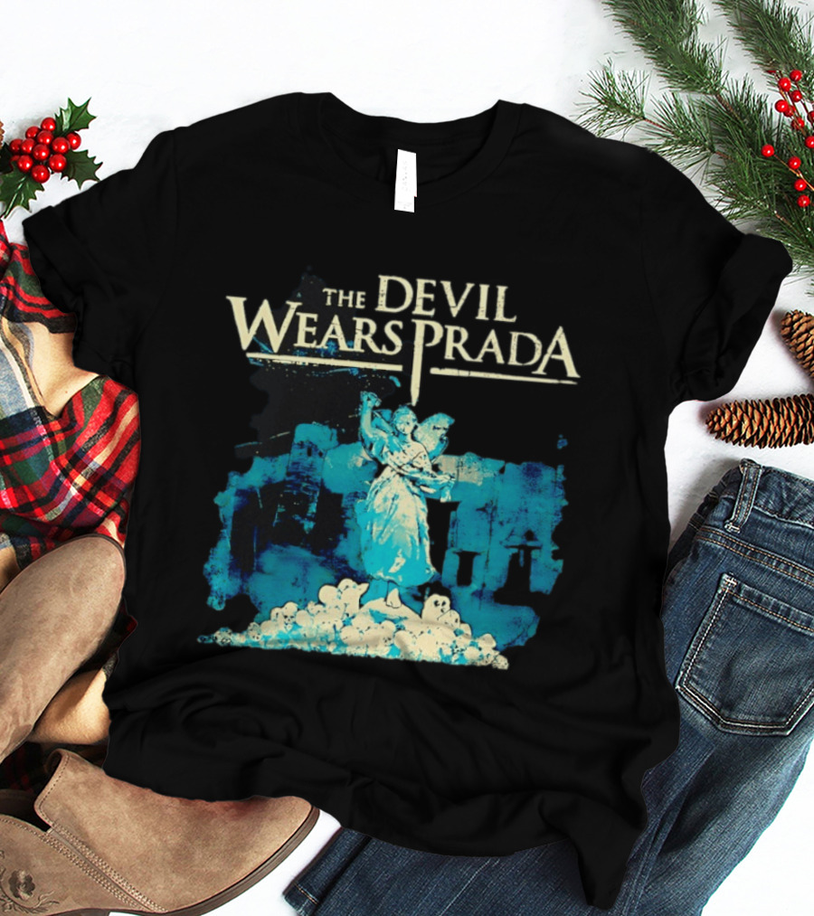 The Devil Wears Prada Angel Figure With Skull Pile T-Shirt