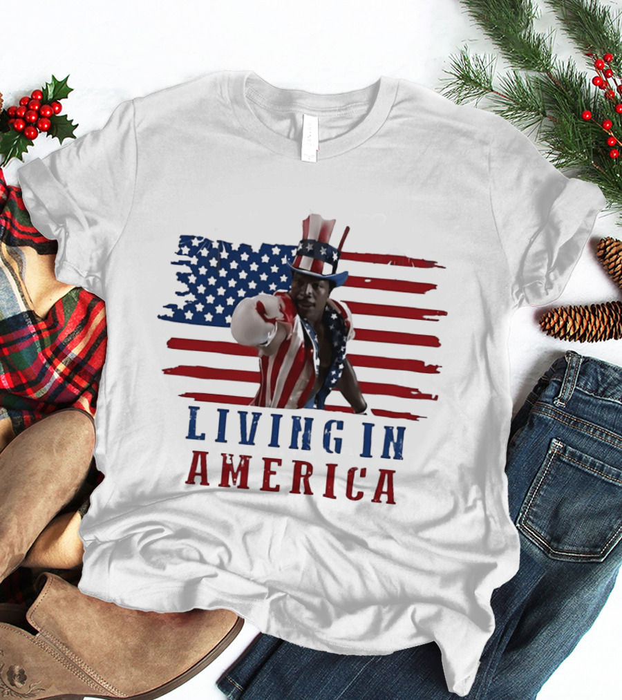 Apollo Creed Living In America Uncle Sam Flag Outfit T-Shirt
