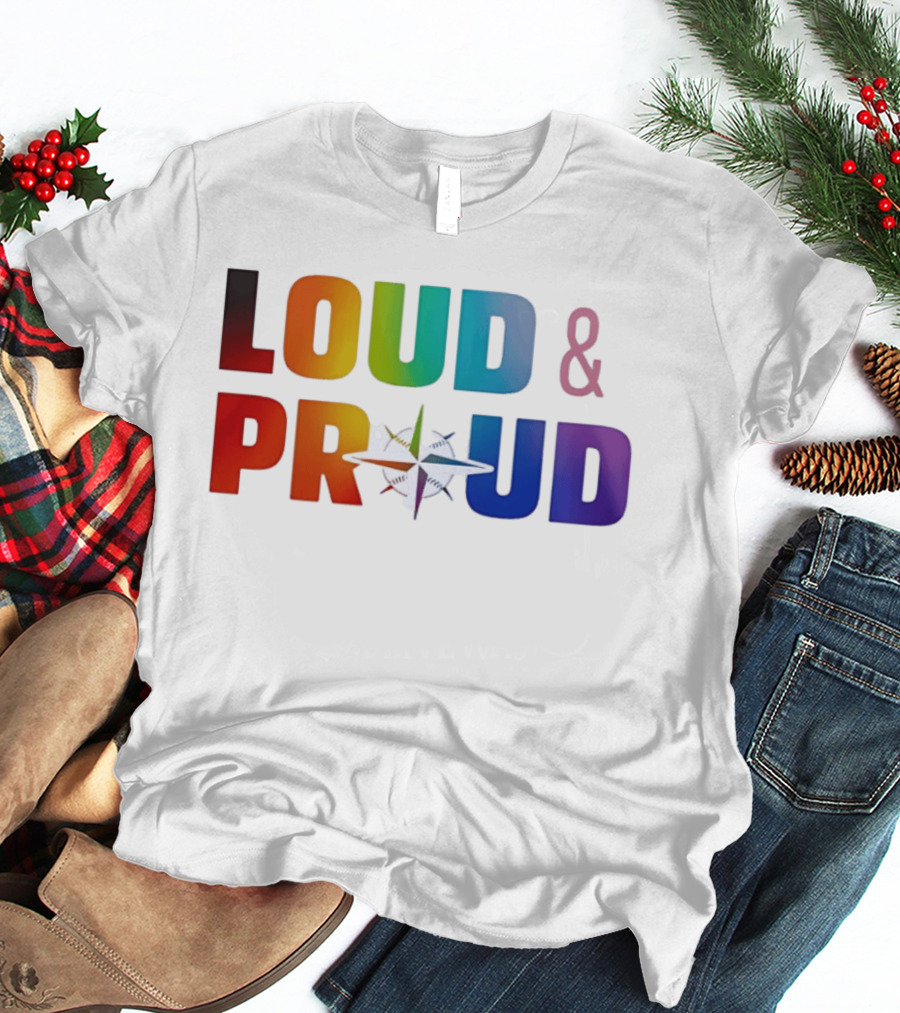 Loud And Proud Pride Rainbow Compass T-Shirt
