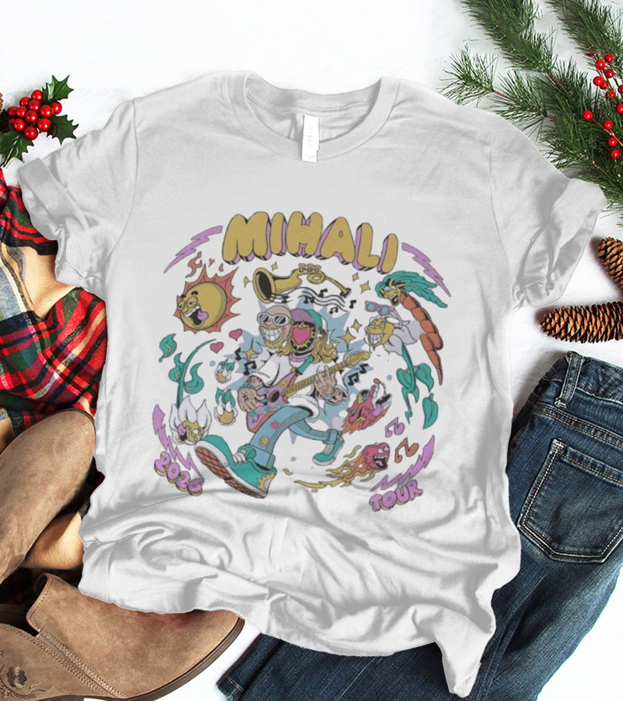 Mihali 2026 Tour Cartoon Jam Session Vibrant Psychedelic T-Shirt
