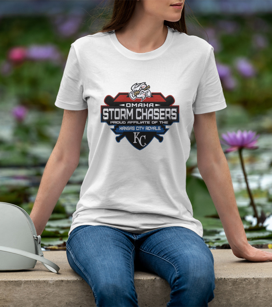 Omaha Storm Chasers Proud Affiliate Kansas City Royals KC Shield T-Shirt