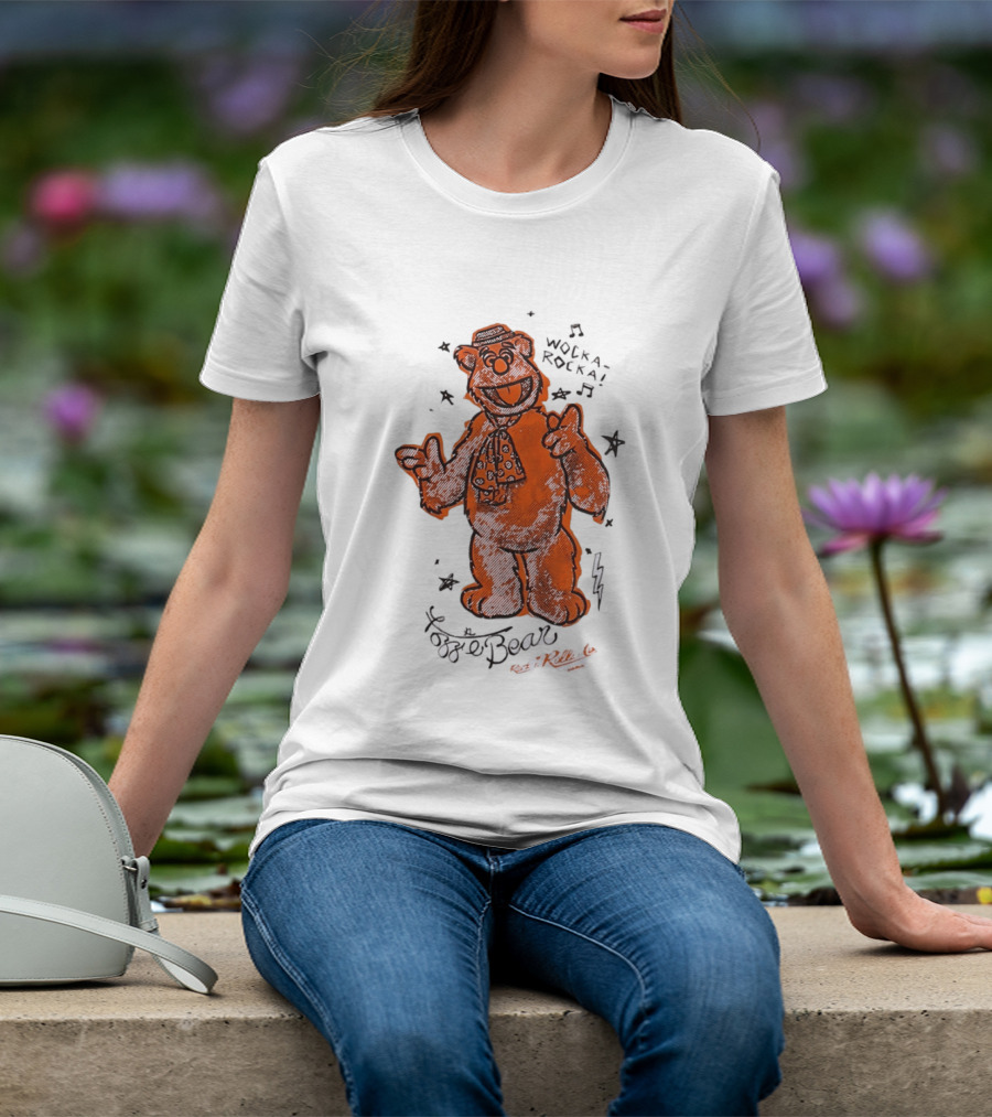 Fozzie Bear Wocka Rocka Rock N Roller Muppet Tie Star Music Notes T-Shirt