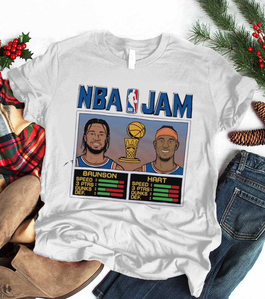 Jalen Brunson Josh Hart New York Knicks NBA Jam Stats T-Shirt