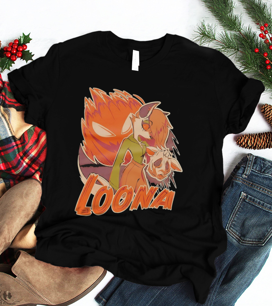 Helluva Boss Loona Hellhound Holding Mask T-Shirt