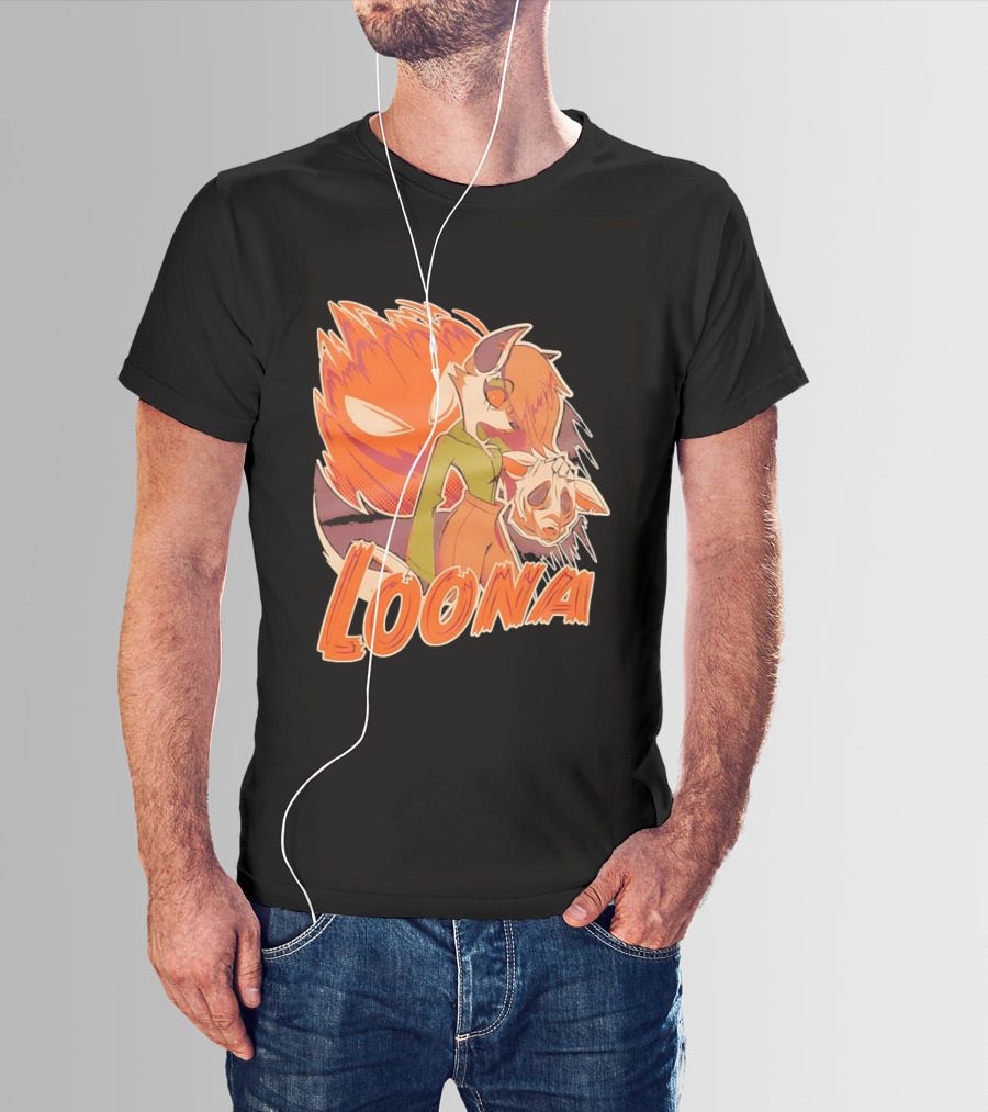 Helluva Boss Loona Hellhound Holding Mask T-Shirt