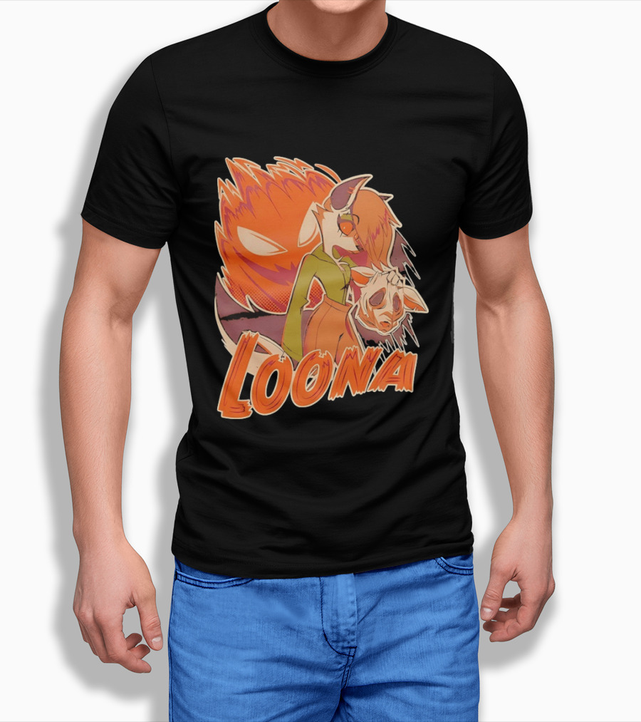 Helluva Boss Loona Hellhound Holding Mask T-Shirt