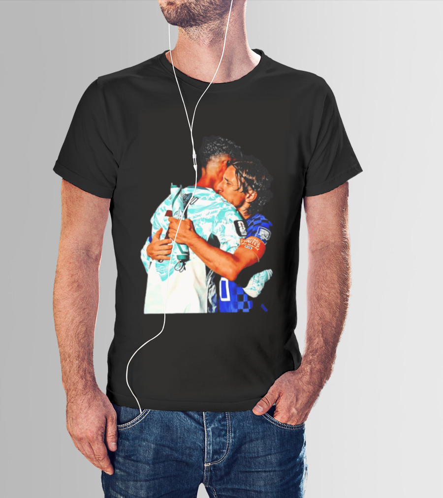 Modric Ronaldo Embrace Croatia Portugal Football Unity T-Shirt