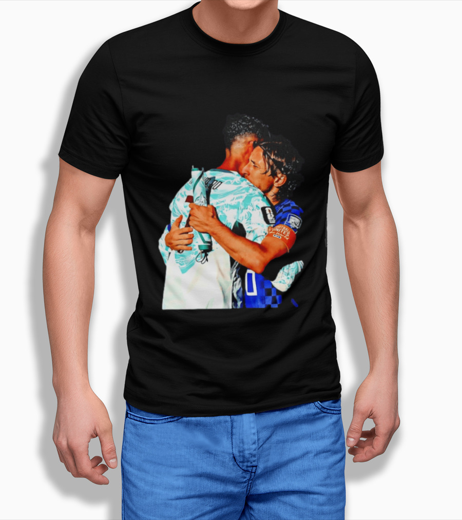 Modric Ronaldo Embrace Croatia Portugal Football Unity T-Shirt