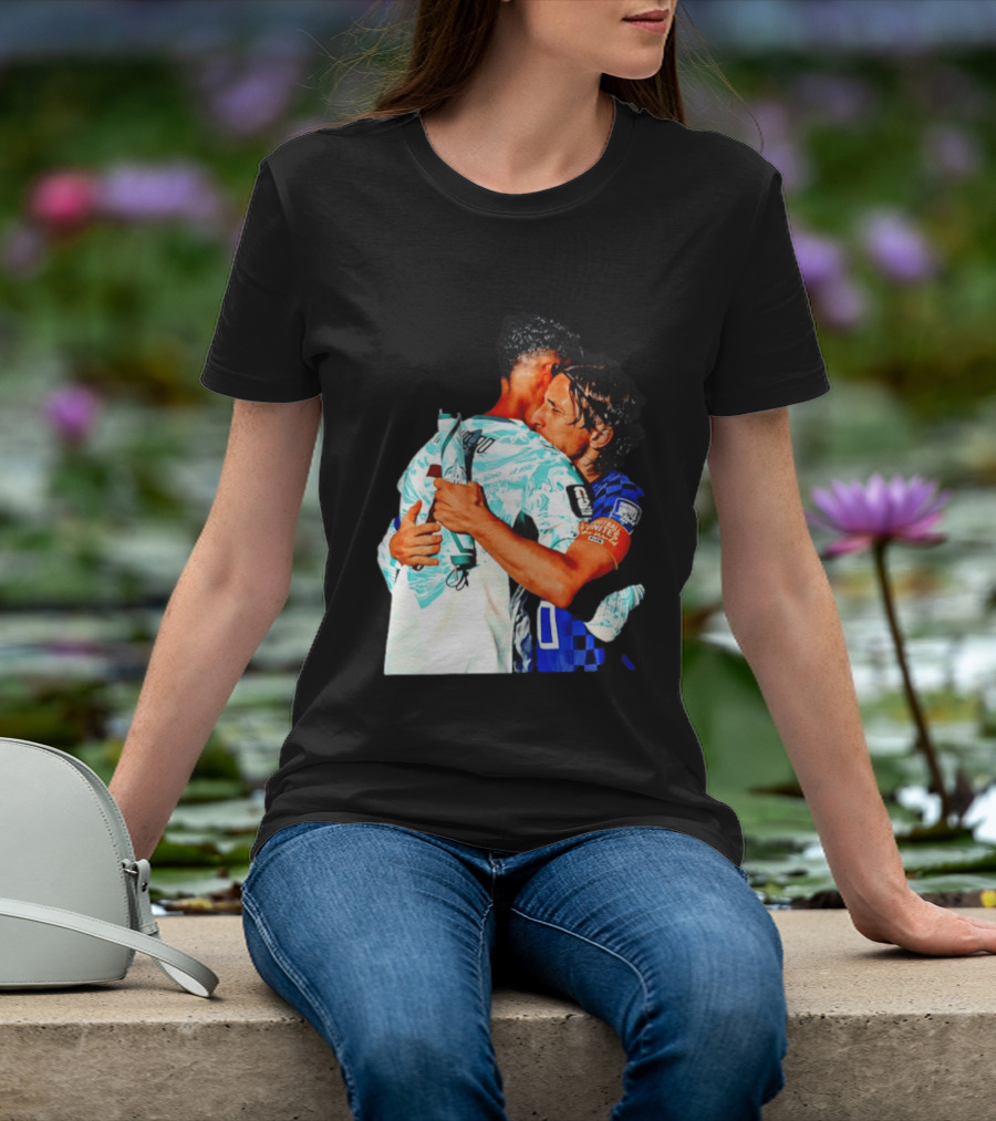Modric Ronaldo Embrace Croatia Portugal Football Unity T-Shirt