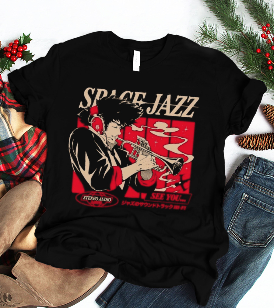 Space Jazz Spike Spiegel Stereo Audio See You T-Shirt