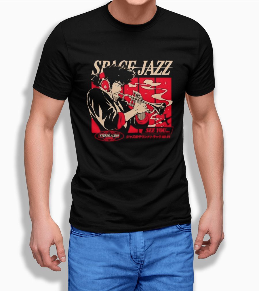 Space Jazz Spike Spiegel Stereo Audio See You T-Shirt