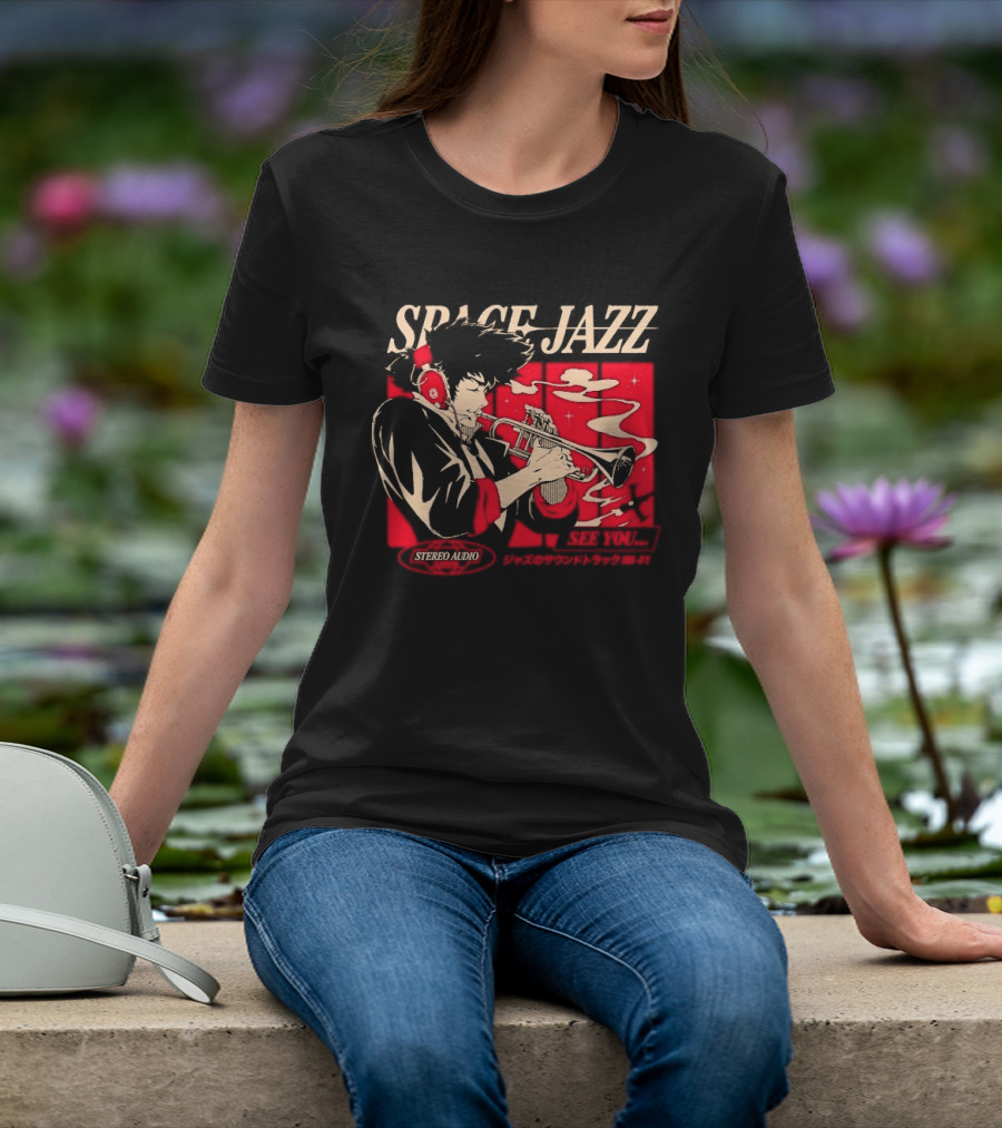 Space Jazz Spike Spiegel Stereo Audio See You T-Shirt