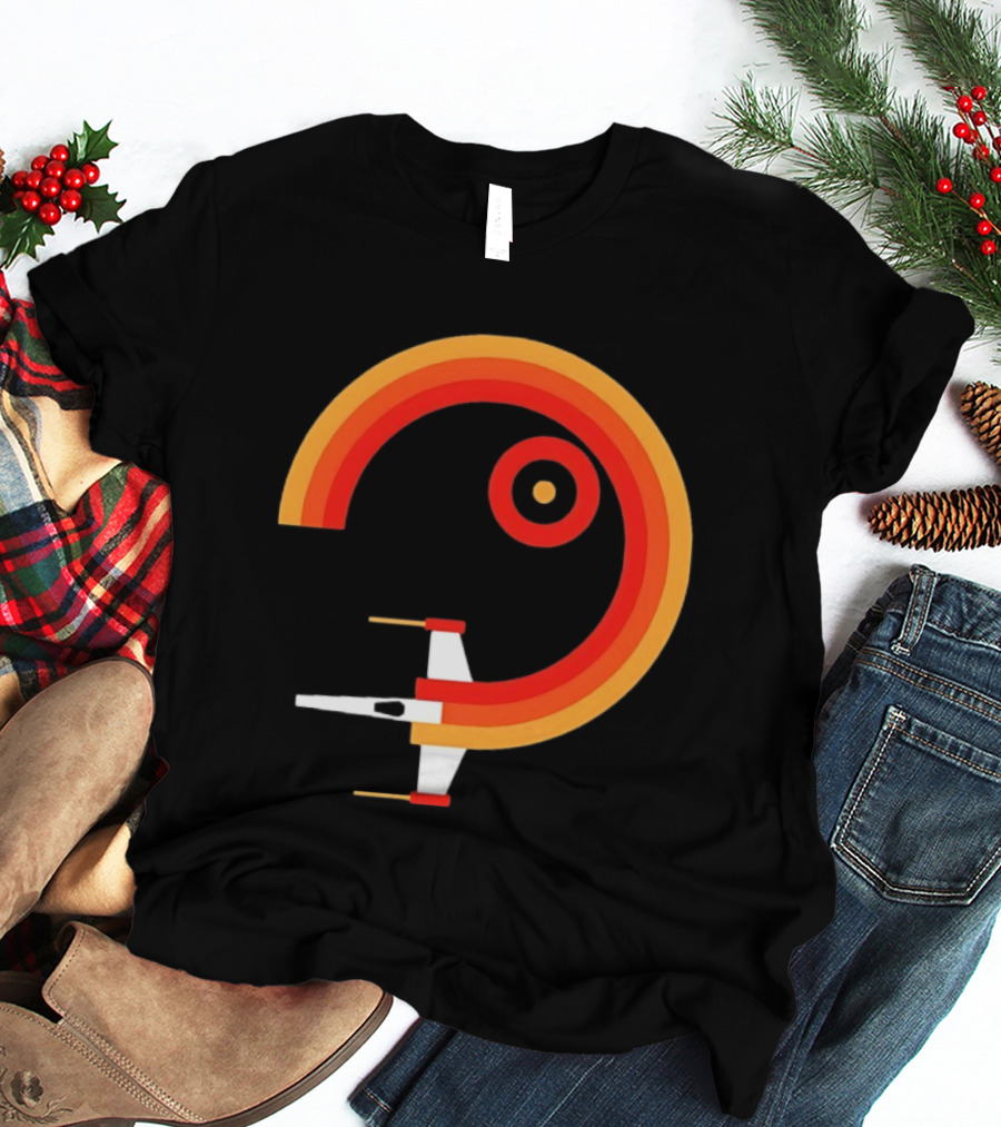 Star Wars X Wing Retro Sunset Circle T-Shirt