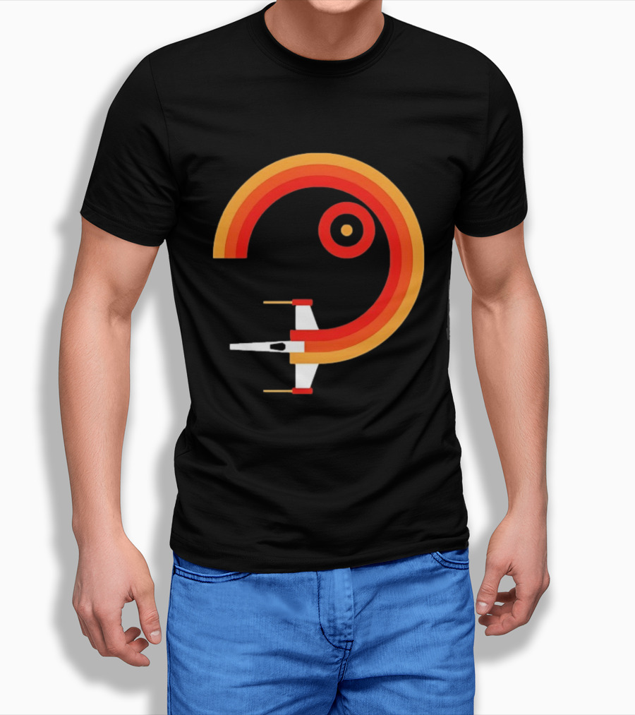 Star Wars X Wing Retro Sunset Circle T-Shirt