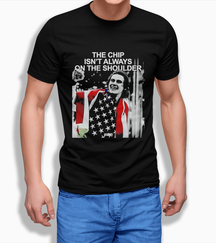 The Chip Isn't Always On The Shoulder Stars And Stripes Tribute NHL Jack Hughes T-Shirt