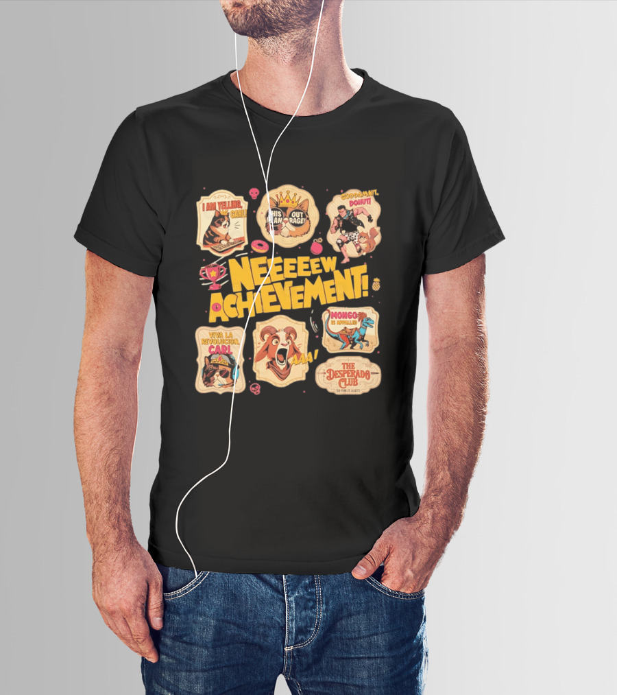 Neeeew Achievement Dungeon Crawler Carl Sticker Pack I Am Yelling Carl Viva La Revolucion Mongo Is Appalled Desperado Club T-Shirt