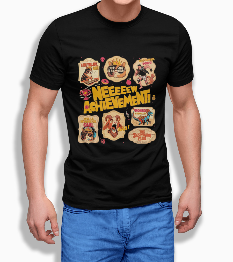 Neeeew Achievement Dungeon Crawler Carl Sticker Pack I Am Yelling Carl Viva La Revolucion Mongo Is Appalled Desperado Club T-Shirt