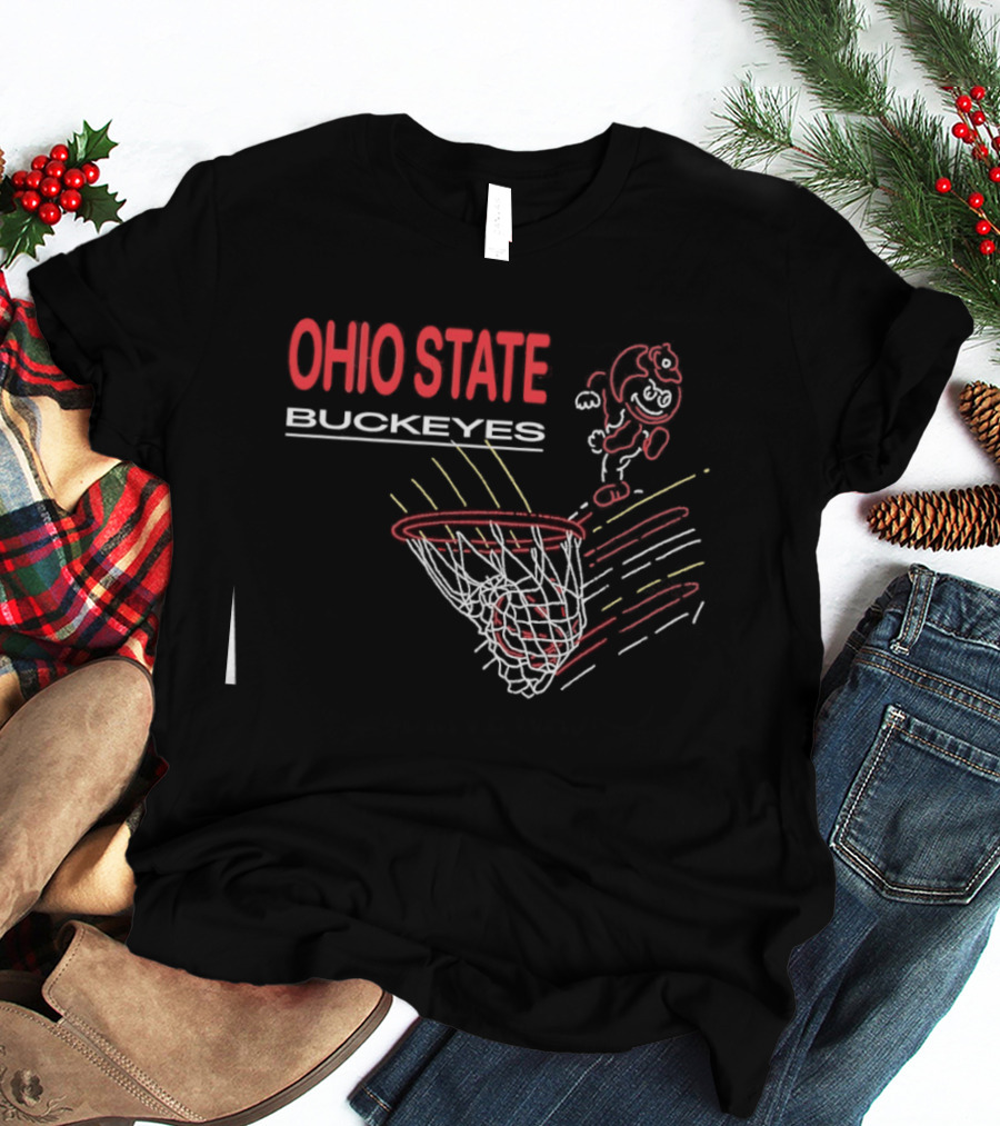 Ohio State Buckeyes Brutus The Buckeye Dunking Basketball NCAA Sports T-Shirt